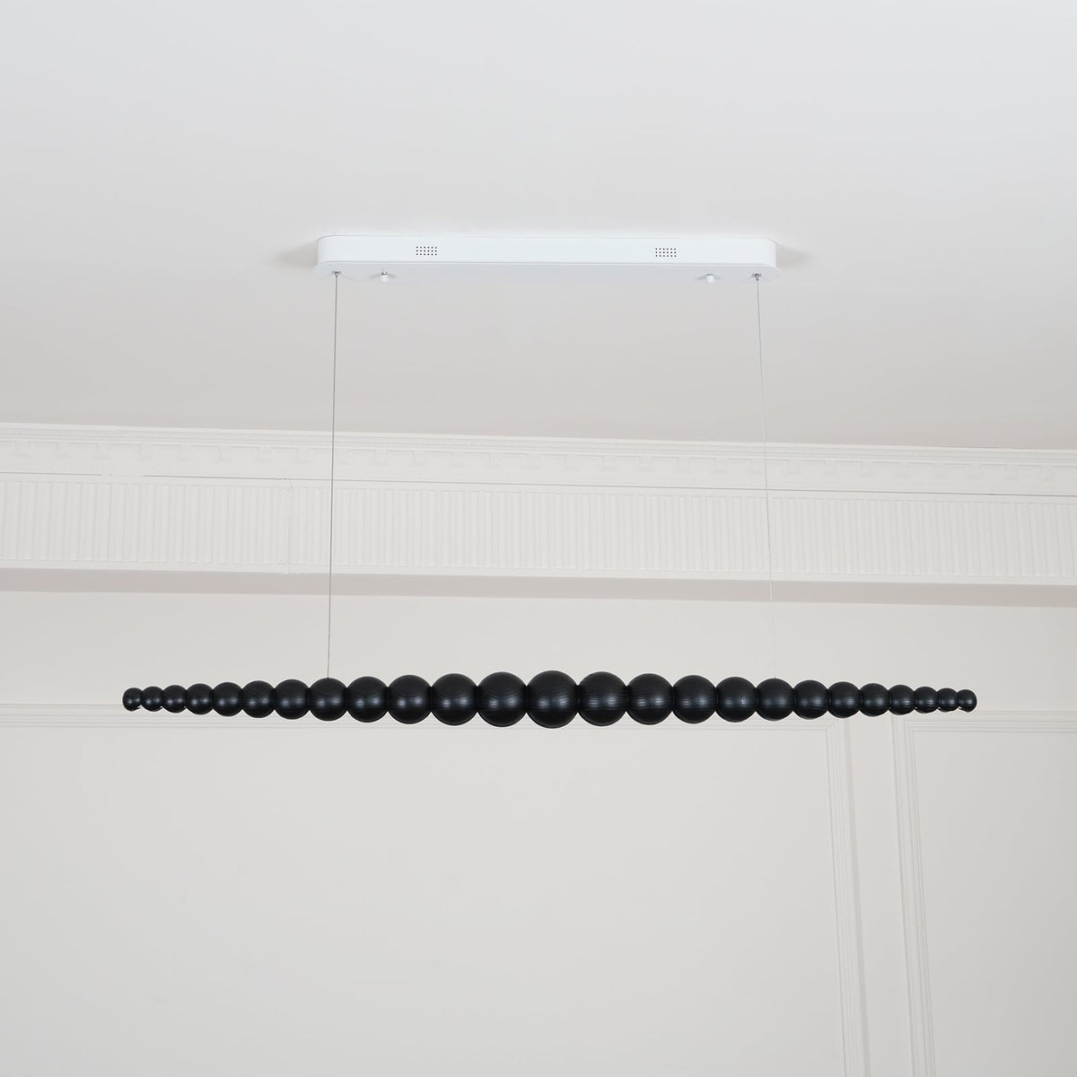 Linear LED Ceiling Fixture Wood & Metal 3000K Over Island Kitchen Dining Room Adjustable Height Suspended Bar Light Modern Minimalist Scandi