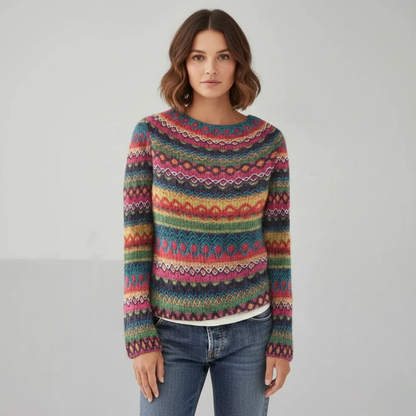 Pull classique et confortable à col rond pour femme