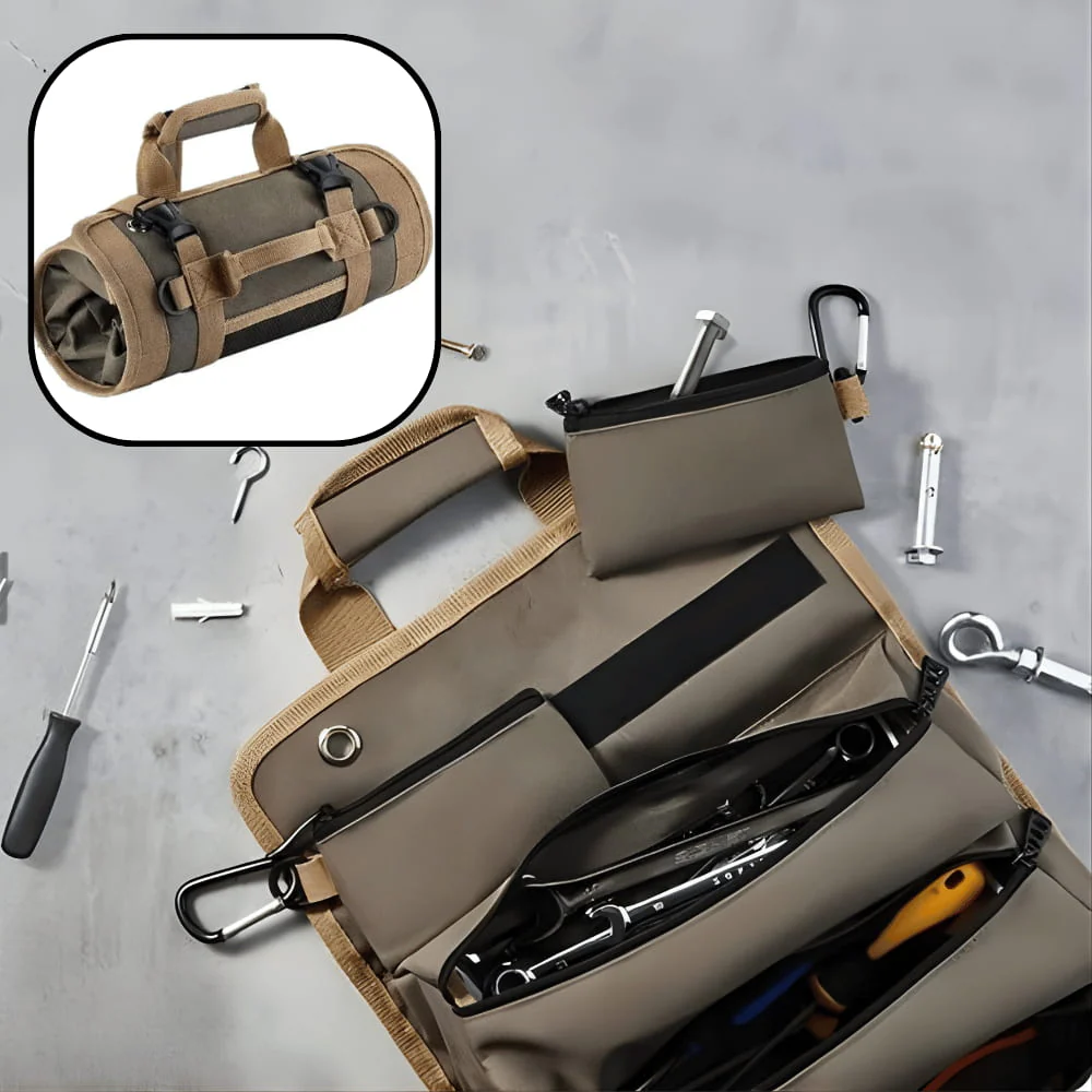 Sac de rangement à outils enroulable durable en toile Oxford 900D