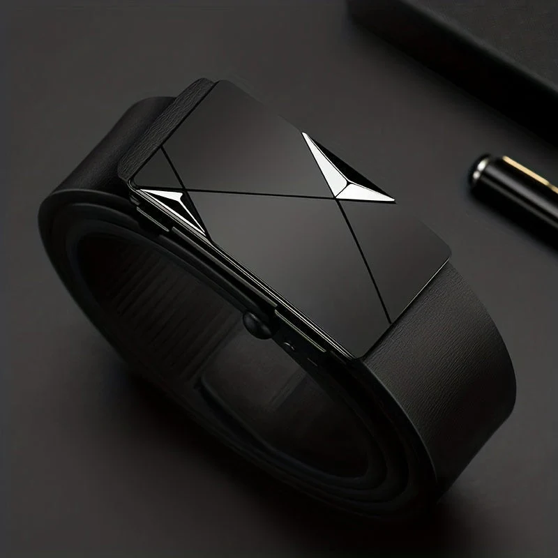 Ceinture classique en cuir ajustable pour homme