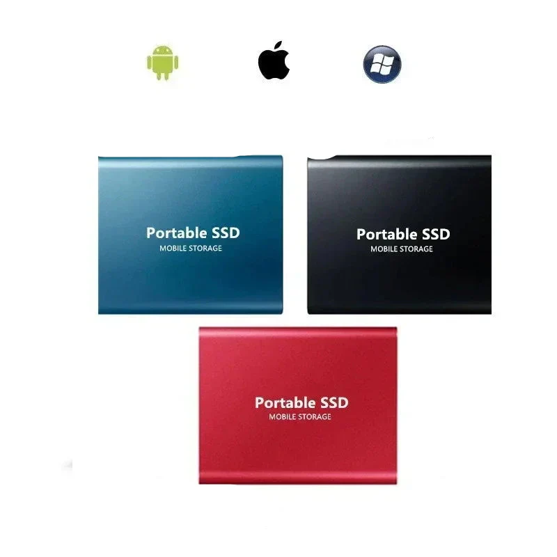 Disque SSD externe portable rapide de 128 To Argent