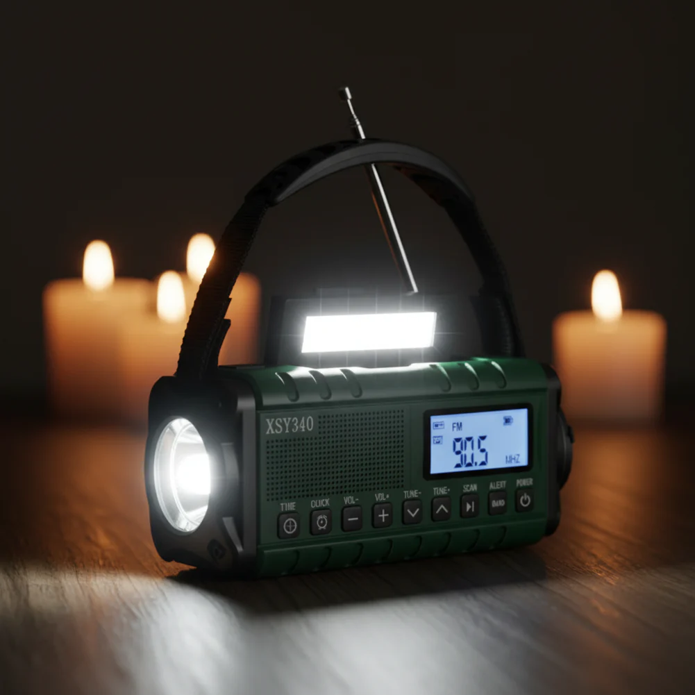 Radio d'urgence solaire portable