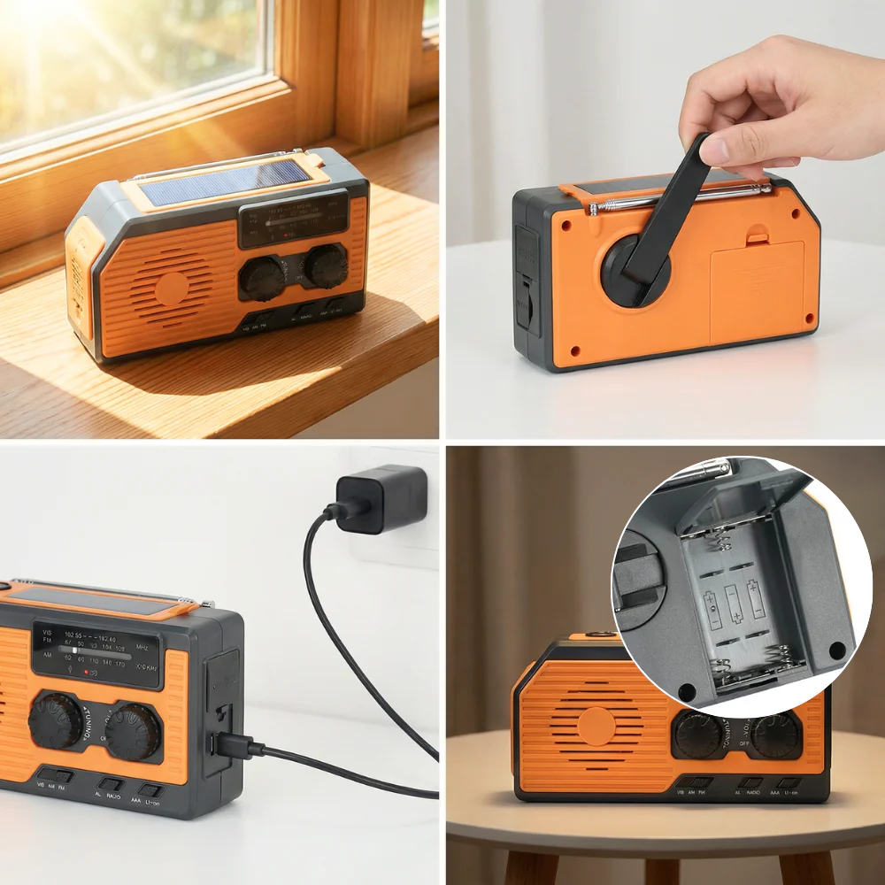 Kit radio d'urgence portable à énergie solaire