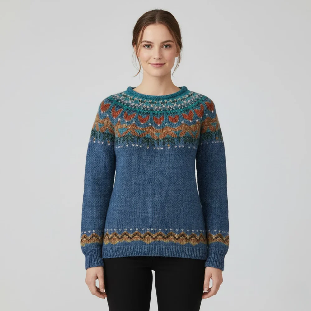 Pull classique et confortable à col rond pour femme