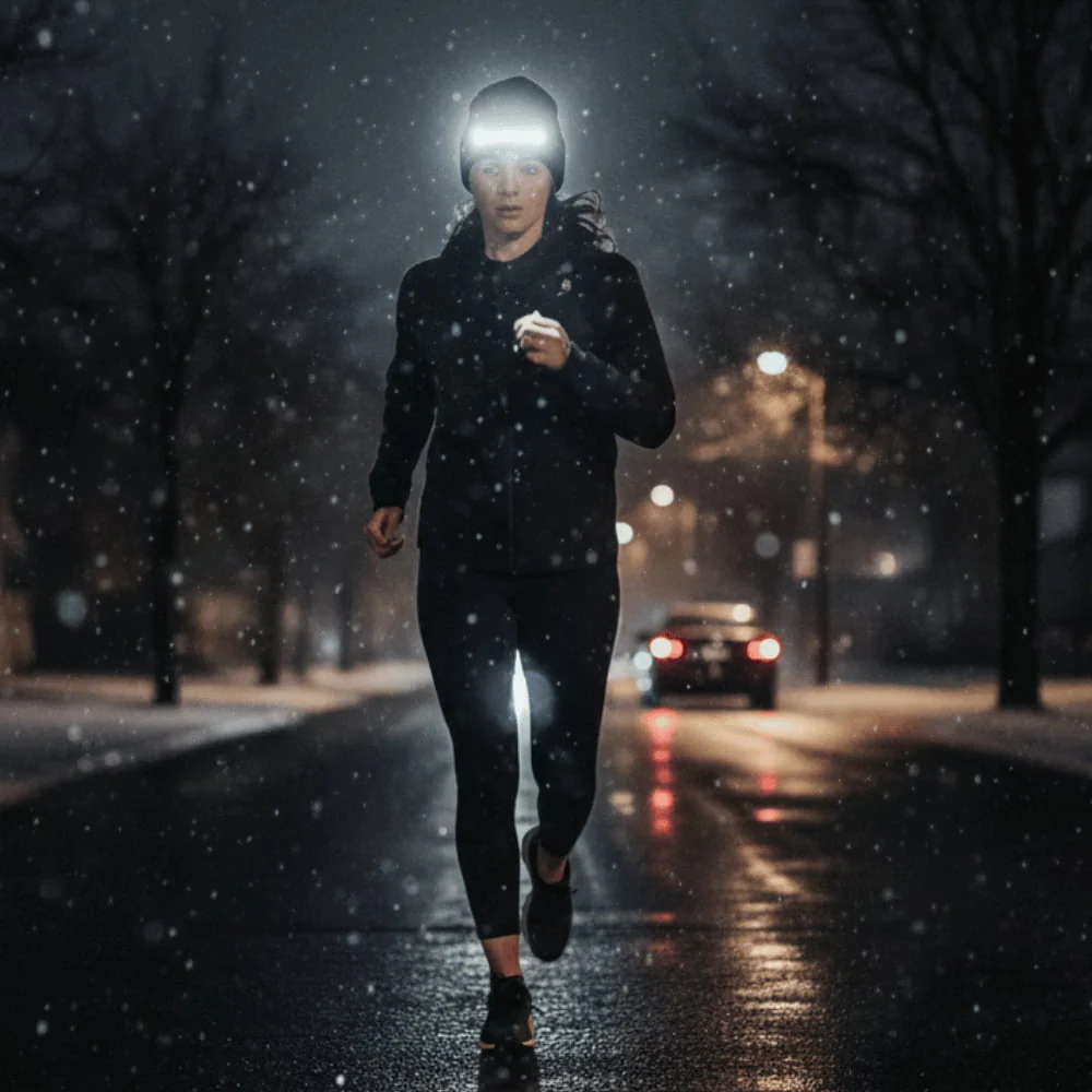 Bonnet sans fil à lampe frontale avec musique Bluetooth