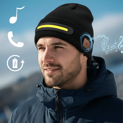 Bonnet sans fil à lampe frontale avec musique Bluetooth