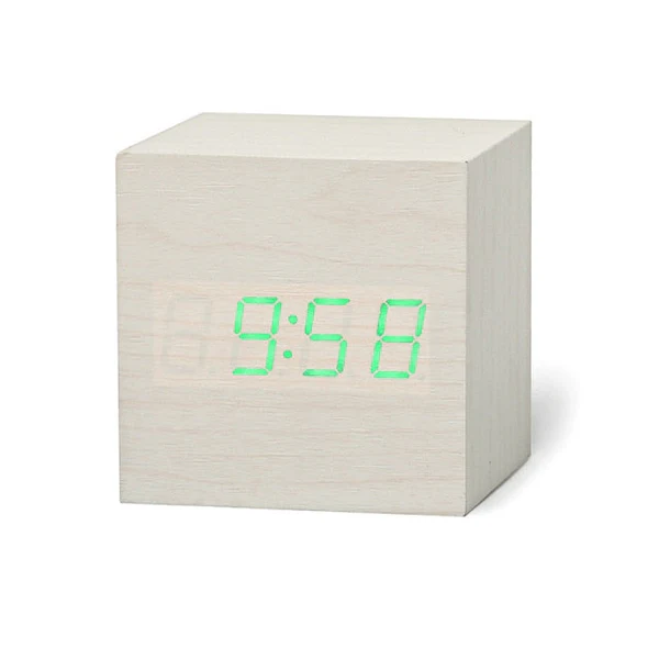 Radio-réveil numérique compact à LED carrées