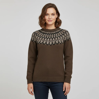 Pull classique et confortable à col rond pour femme