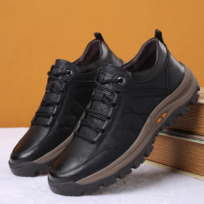 Chaussures confortables à enfiler en cuir pour hommes avec soutien orthopédique
