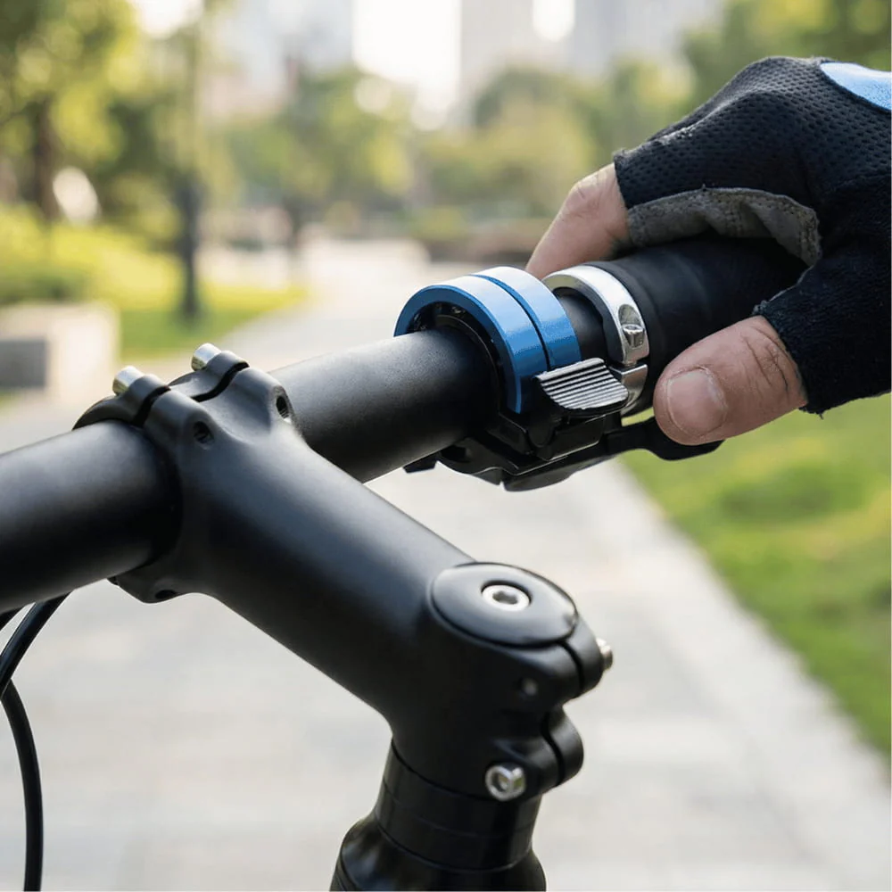 Petite clochette de vélo fine, finition aluminium élégante