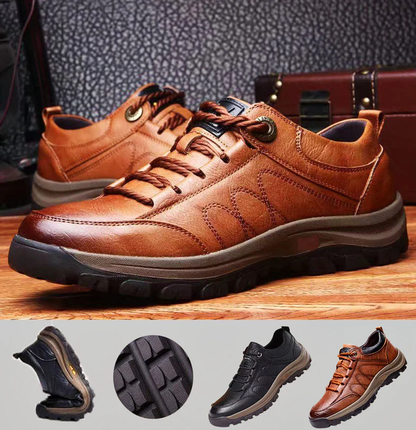 Chaussures confortables à enfiler en cuir pour hommes avec soutien orthopédique