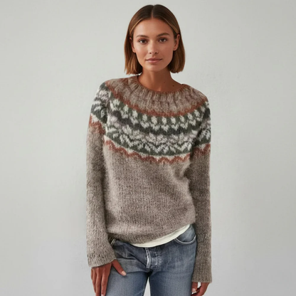 Pull classique et confortable à col rond pour femme