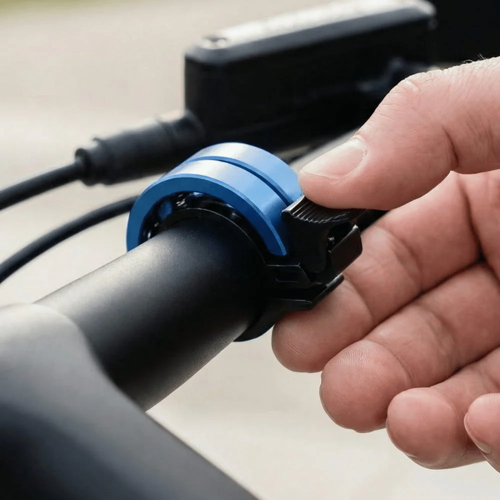 Petite clochette de vélo fine, finition aluminium élégante
