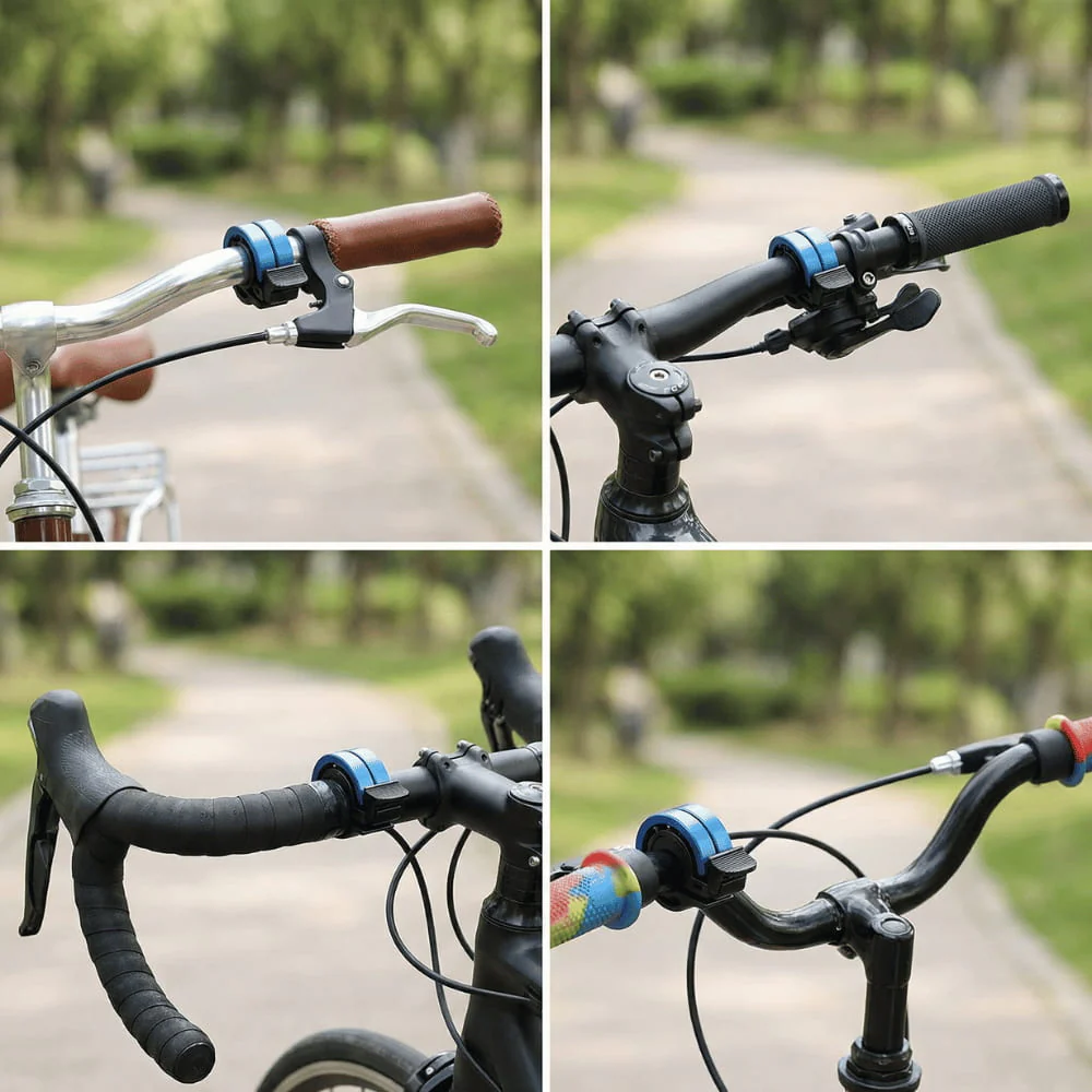 Petite clochette de vélo fine, finition aluminium élégante