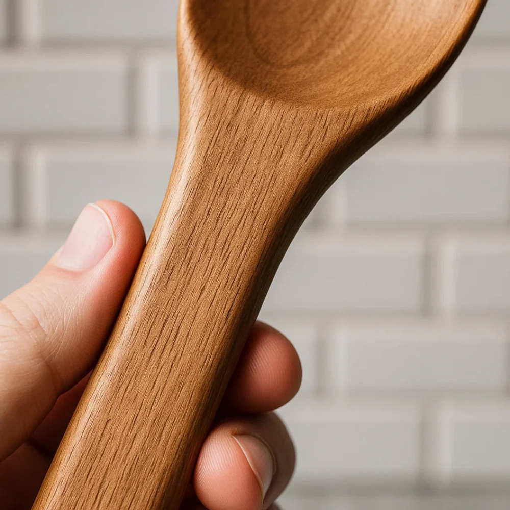 Ensemble d'ustensiles de cuisine en bois naturel