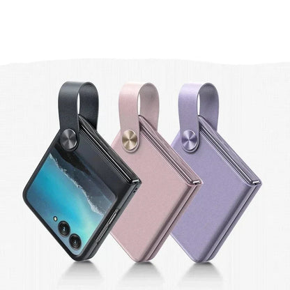 Protective Case with Finger Strap for Motorola Razr Foldable Phones – Slim TPU Cover with Raised Edges & Camera Protection for Razr