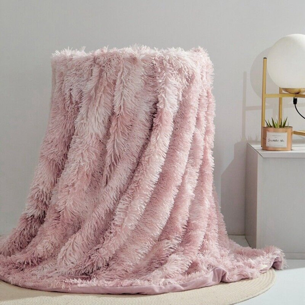 Fiora Blanket Throw - Faux Fur, Reversible Softness