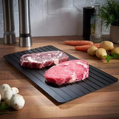 Fiora Meat Defrosting Tray - Aluminum Non-Stick, Portable Thawing Solution