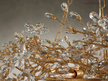 Round Multi-Light Statement Chandelier 39-60 in 6-12 Sockets Metal Crown for Dining Room Foyer Entryway Living Room