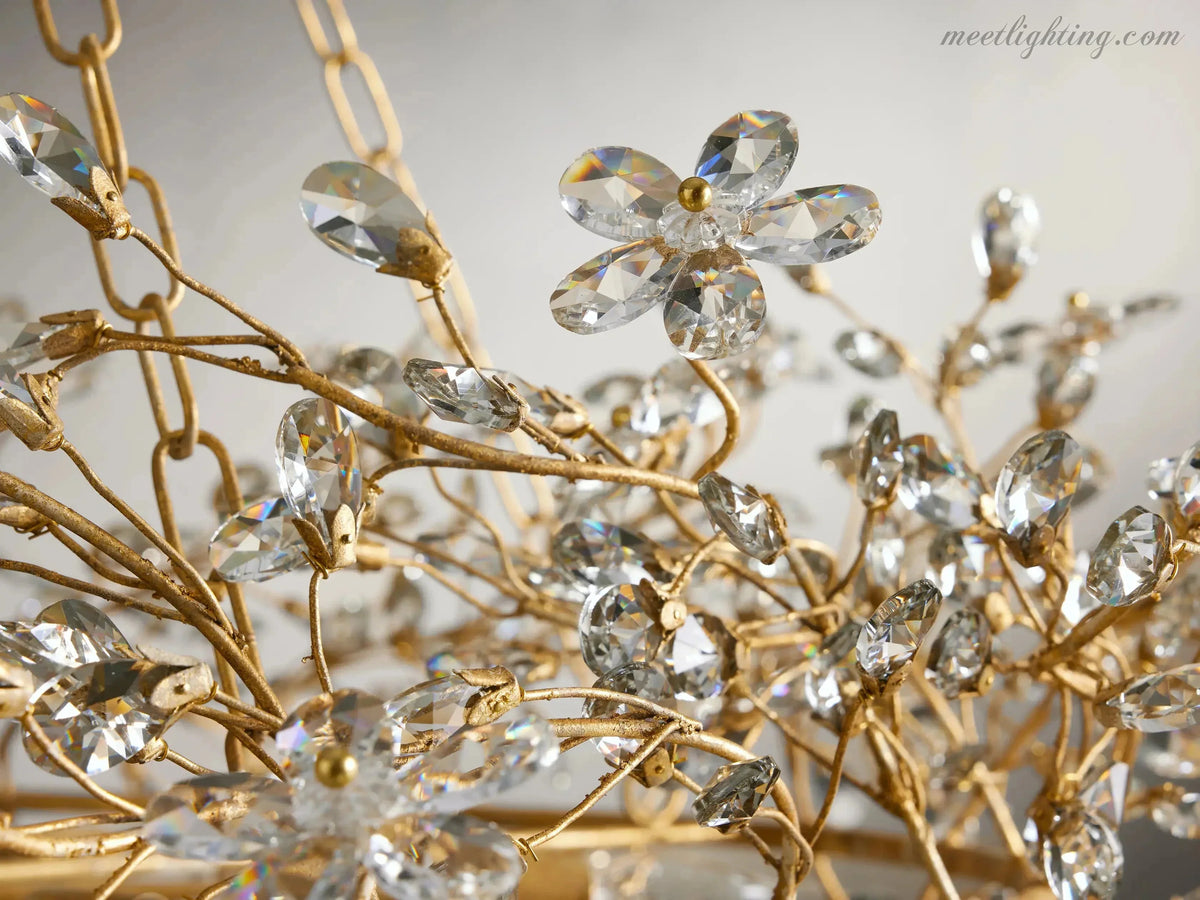 Round Multi-Light Statement Chandelier 39-60 in 6-12 Sockets Metal Crown for Dining Room Foyer Entryway Living Room