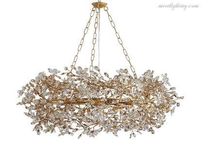 Round Multi-Light Statement Chandelier 39-60 in 6-12 Sockets Metal Crown for Dining Room Foyer Entryway Living Room