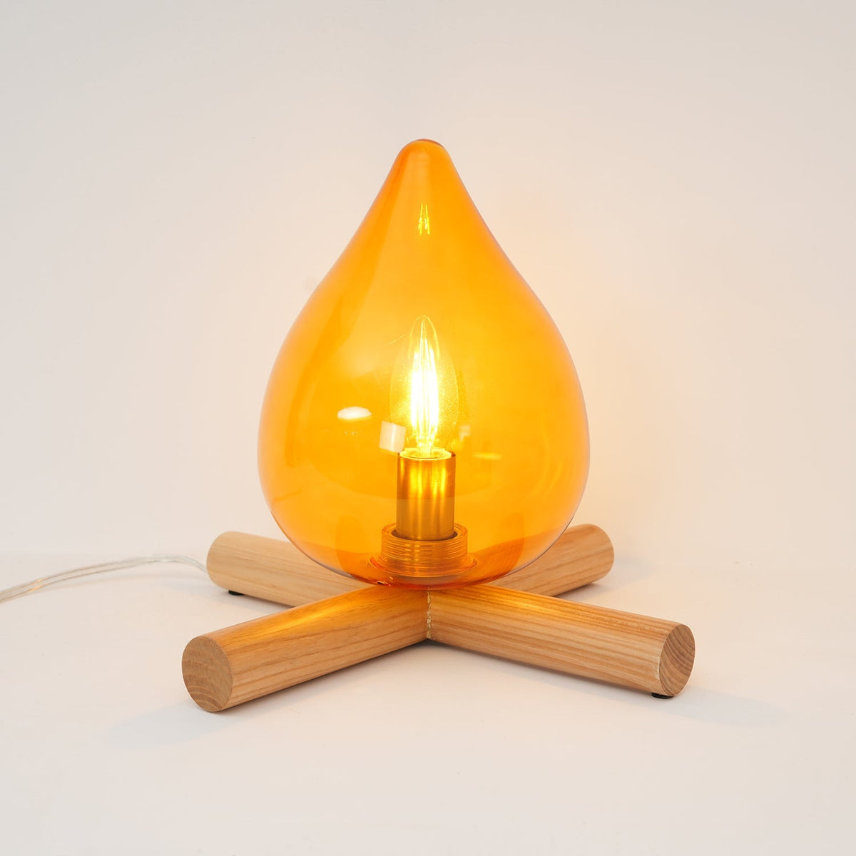 Handcrafted Orb Desk Lamp with Adjustable Color Settings – Wood & Glass Bedside Light for Cozy Home Office Reading Nook Nightstand – 12 Inch