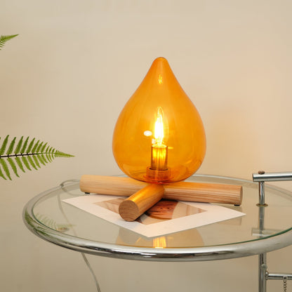 Handcrafted Orb Desk Lamp with Adjustable Color Settings – Wood & Glass Bedside Light for Cozy Home Office Reading Nook Nightstand – 12 Inch