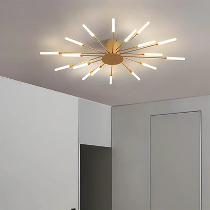 Luminaire plafonnier en métal à bras multiples avec télécommande, intensité réglable, 20 à 42 ampoules, pour espaces ouverts, salons et salles à manger contemporains
