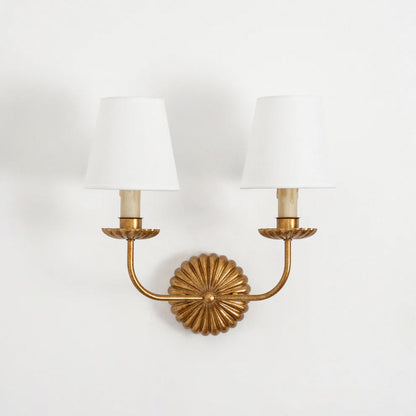 Indoor Sconce Antique Gold Metal with Cloth Shade 15W E12 E14 Base for Bedside Reading Nook Corridor Accent Hardwired 110-120V Residential F