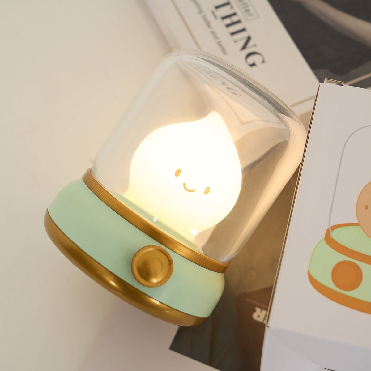 Vintage-Style Flame LED Accent Lamp 4 in Adjustable Brightness USB Rechargeable Bedroom Nightstand Reading Desk Decor