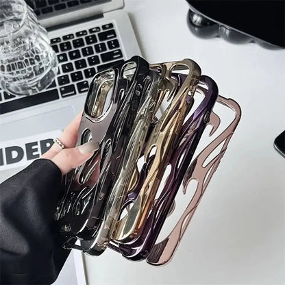 Flame-Patterned Vented iPhone Case with Shock Absorption and Heat Dissipation for iPhone 13, 14, 15, 16, 17, Air, Pro, Pro Max Models