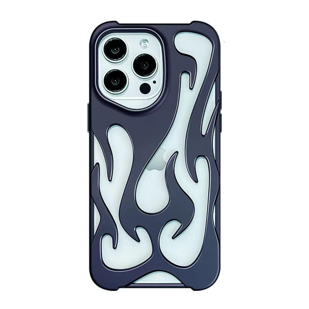Flame-Patterned Vented iPhone Case with Shock Absorption and Heat Dissipation for iPhone 13, 14, 15, 16, 17, Air, Pro, Pro Max Models