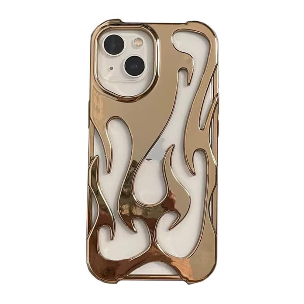 Flame-Patterned Vented iPhone Case with Shock Absorption and Heat Dissipation for iPhone 13, 14, 15, 16, 17, Air, Pro, Pro Max Models