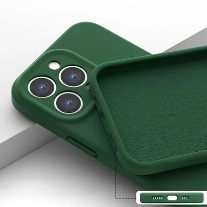 Silicone iPhone Case with Camera & Screen Protection for 14-17, Air, Pro, Max