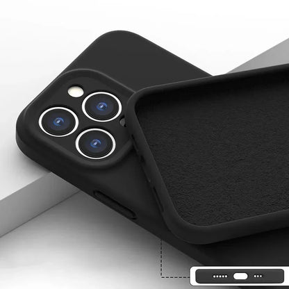 Silicone iPhone Case with Camera & Screen Protection for 14-17, Air, Pro, Max