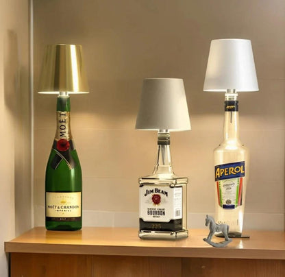 Lampe LED rechargeable pour bouteille, 14 cm, sans fil, lumière chaude, bouchon en aluminium pour bouteilles de vin, décoration de table intérieure et extérieure, sans fil