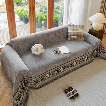 Fleur Sofa Cover - Soft Chenille, Floral Design