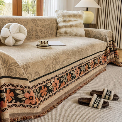 Fleur Sofa Cover - Soft Chenille, Floral Design