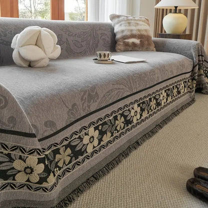 Fleur Sofa Cover - Soft Chenille, Floral Design
