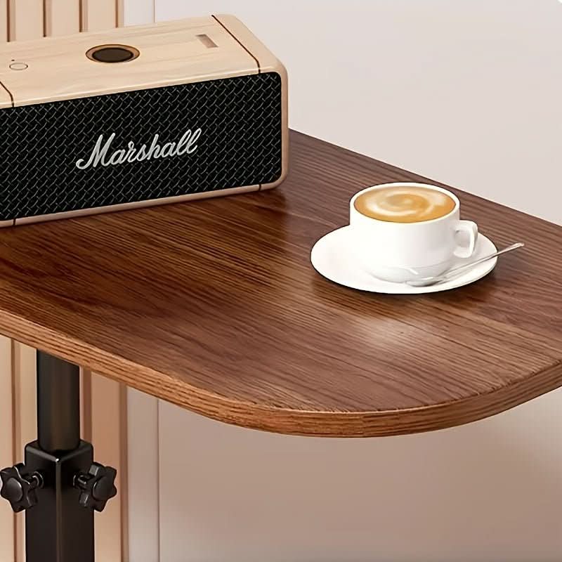 Adjustable Side Table with Height Control for Sofa & Bedside Use in Wood & Metal Frame