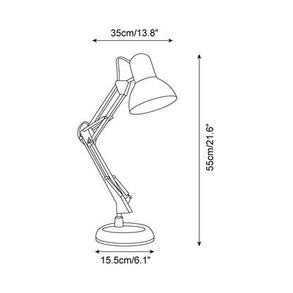 Articulating Metal Arm Task Lamp 21.6 in with Multicolor Accents for Desks Bedrooms Home Office Reading Study Workspace Nightstand