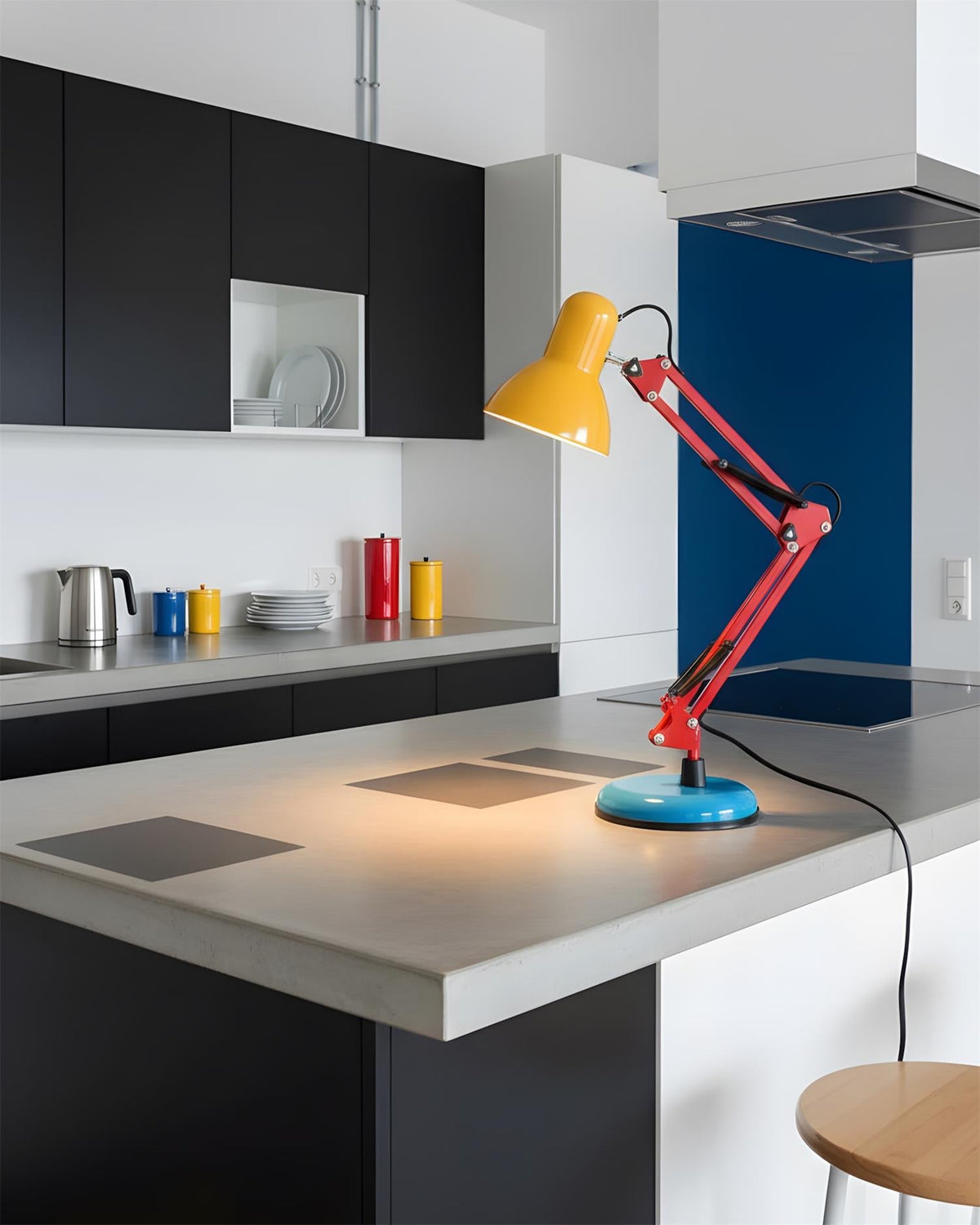 Articulating Metal Arm Task Lamp 21.6 in with Multicolor Accents for Desks Bedrooms Home Office Reading Study Workspace Nightstand