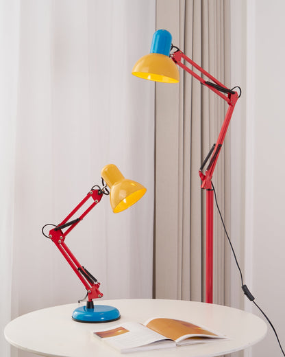 Articulating Metal Arm Task Lamp 21.6 in with Multicolor Accents for Desks Bedrooms Home Office Reading Study Workspace Nightstand