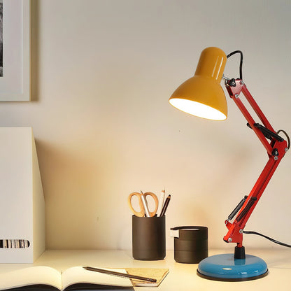 Articulating Metal Arm Task Lamp 21.6 in with Multicolor Accents for Desks Bedrooms Home Office Reading Study Workspace Nightstand