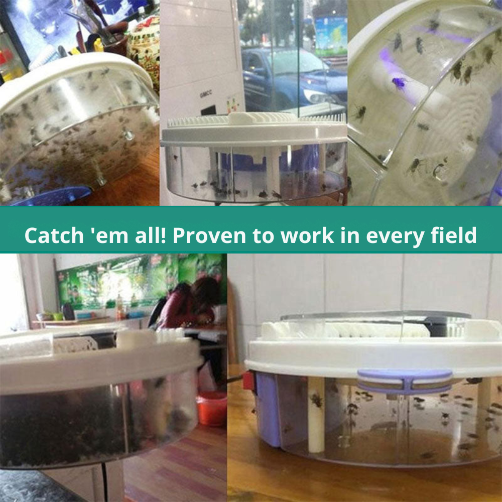 Automatic Fly Trap Catcher with Rotating Mechanism for Indoor & Outdoor Use Chemical-Free Pest Control Device for Kitchen Patio Camping