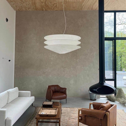 Circular Hoop Hanging Lamp with Textured Shades Red 30-Inch Fixture for Island & Table Lighting