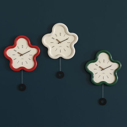 Floral Elegance | 3D Floral Pendulum Wall Clock with Silent Movement | Nature-Inspired Decor for Tranquil Spaces