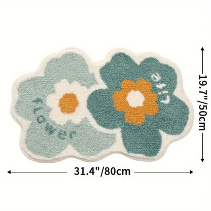 Flora Bath Mat - Soft Microfiber, Non-Slip, Absorbent Bathroom Rug