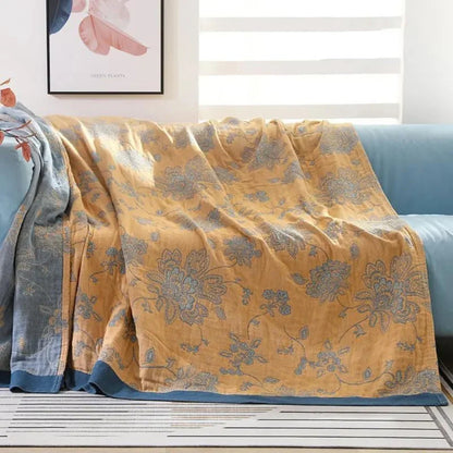 Flora Cooling Blanket - Lightweight Cotton, Breathable Floral Design