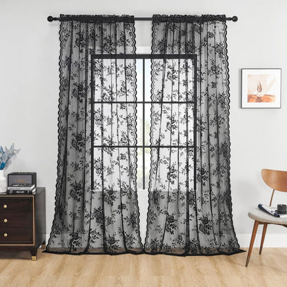 Flora Sheer Curtains - Lightweight Microfiber for Living Room, Elegant Design